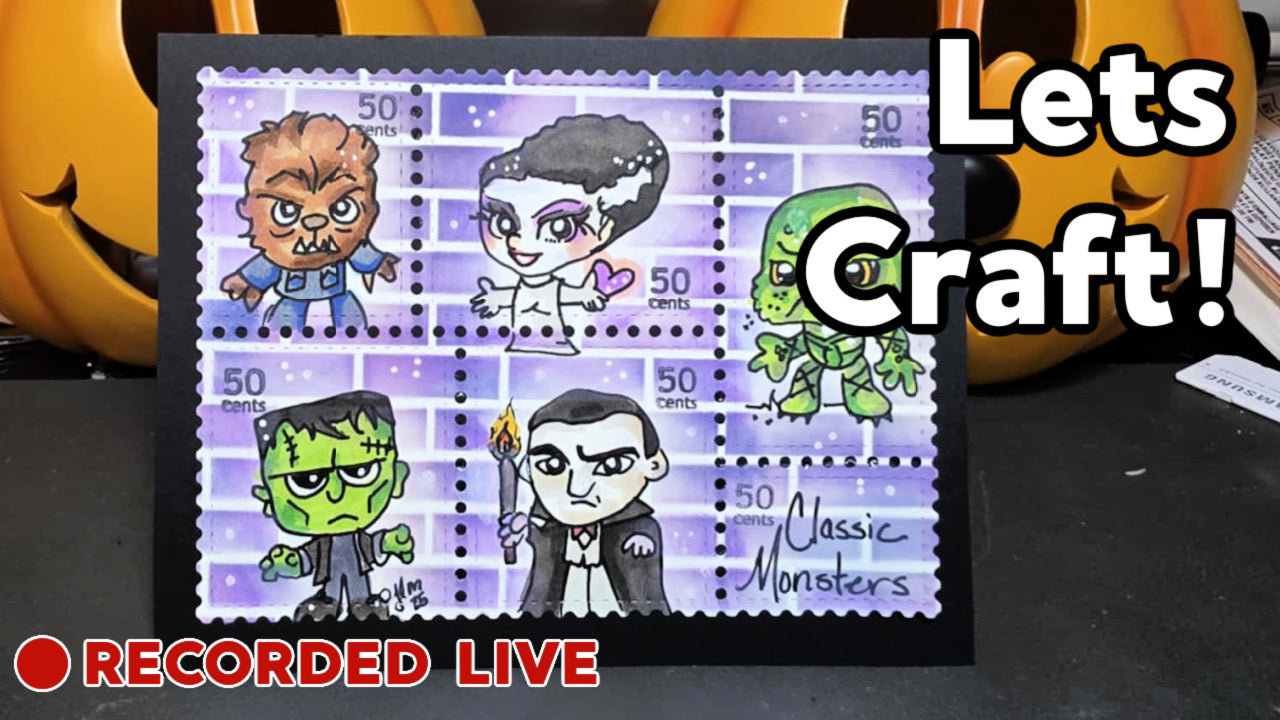 Epic Universe Classic Monsters for Halloween Waffle Flower Die Postage Stamp