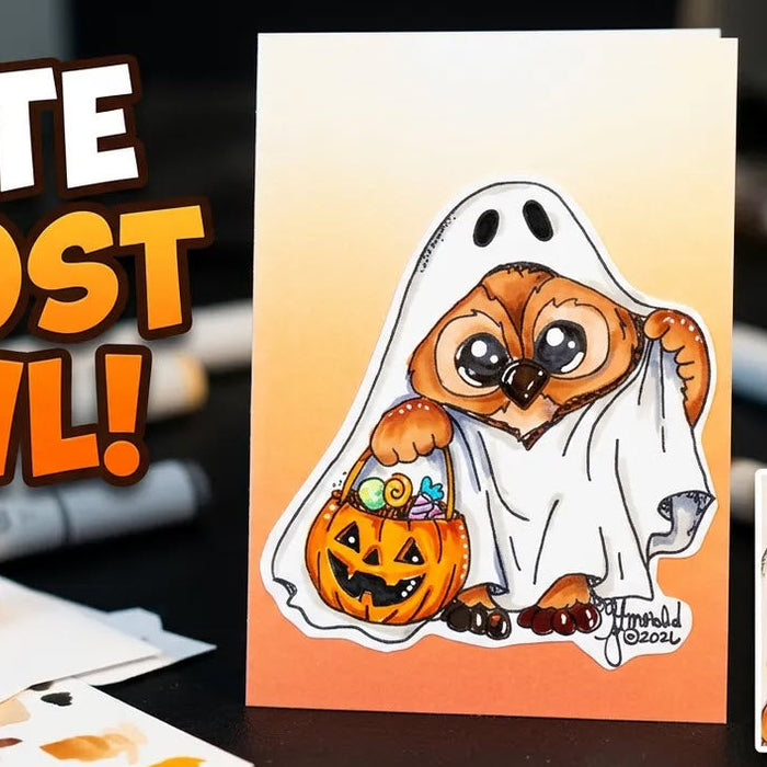 Spooky & Cute: DIY Ghost Owl Halloween Card Digital Stamp