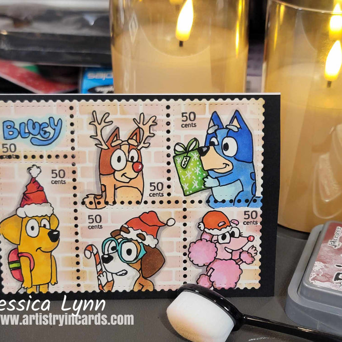 Watch Jessica Lynn Mould Create a HANDDRAWN Bluey Bingo Christmas Card LIVE!