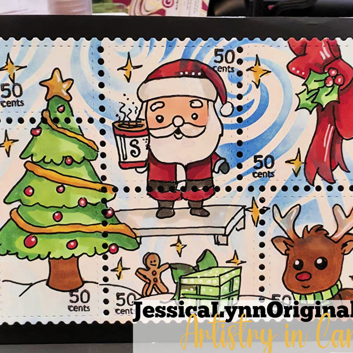 Waffle Stamp Die-Cut Christmas Card | Coffee Lovers Blog Hop