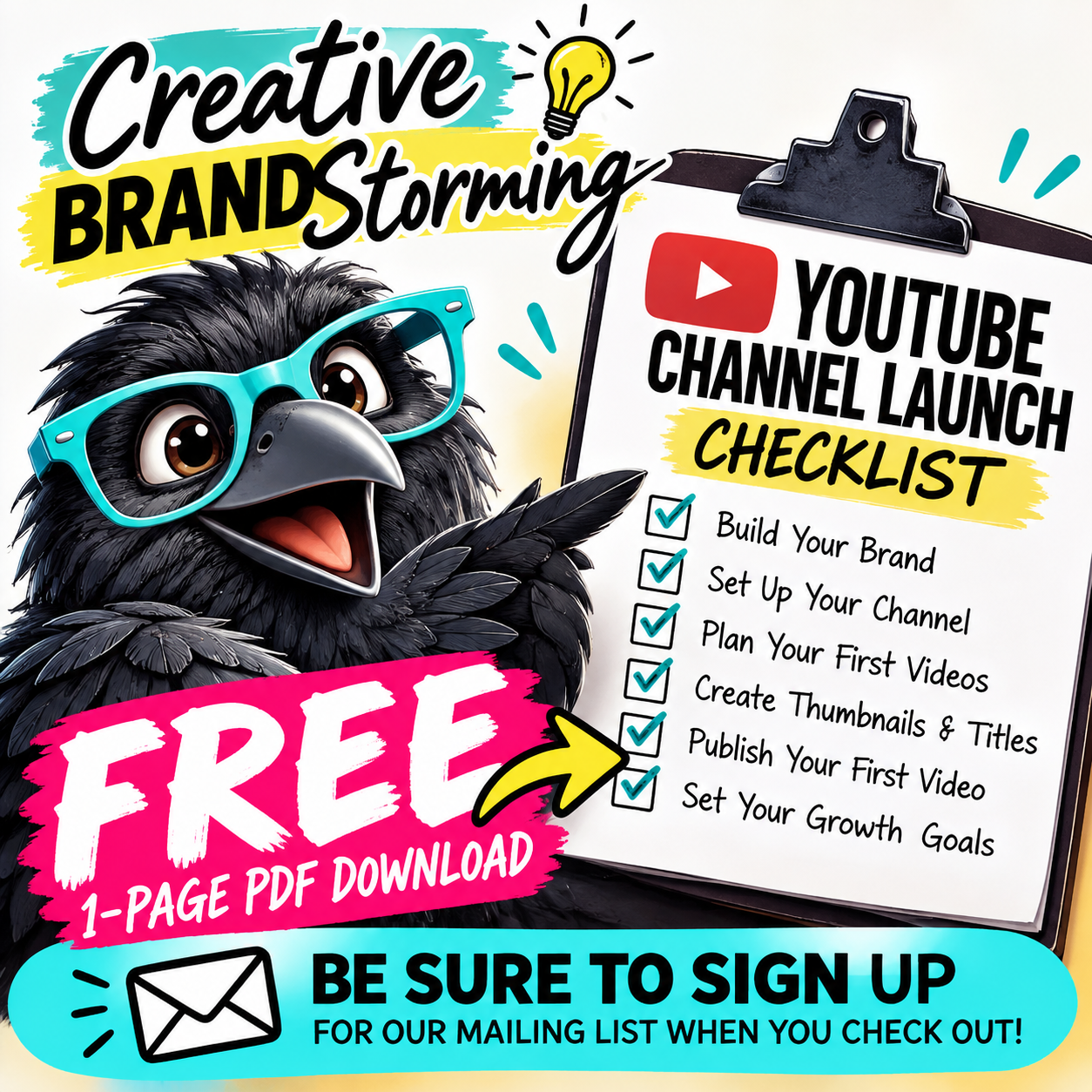 Starting a YouTube Channel? Grab My FREE 1-Page YouTube Channel Launch Checklist