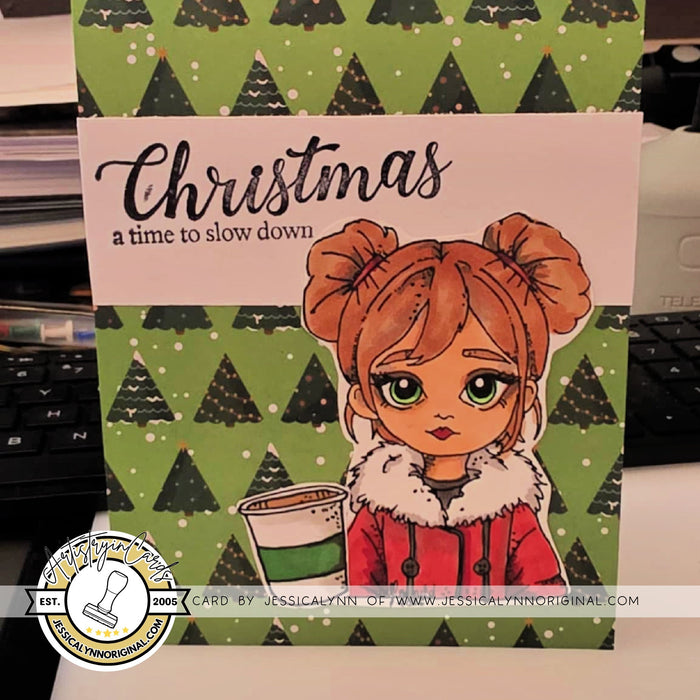 Handmade Christmas Card Featuring a JessicaLynnOriginal Digital Stamp