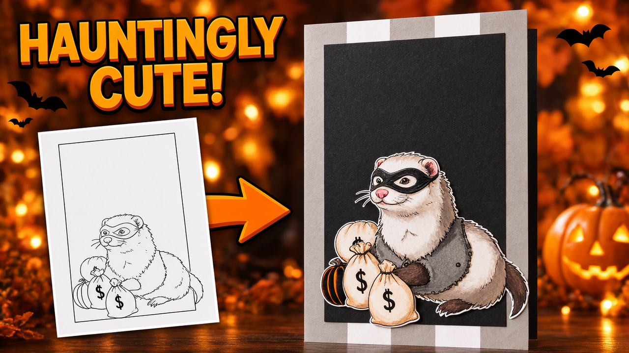 Make Your Own Halloween Cards! Ferret Edition Tutorial ...