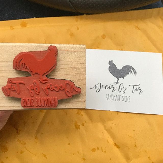 Custom Red Rubber Stamp with Handle – Use Your Logo, Upload Art, or Hand-Drawn Design