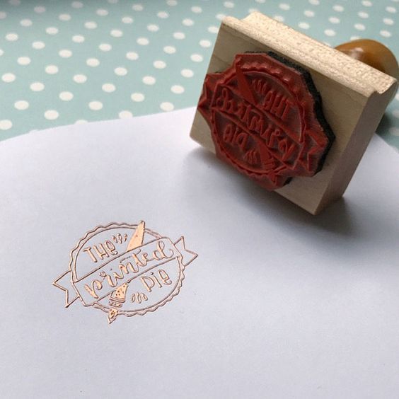 Custom Red Rubber Stamp with Handle – Use Your Logo, Upload Art, or Hand-Drawn Design