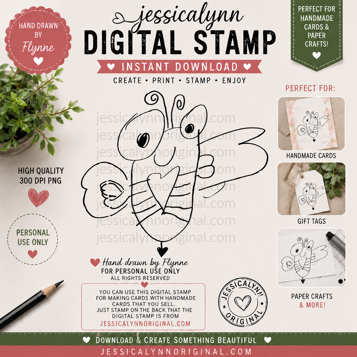 LIMITED EDITION – Flynne’s Adorable Love Bug Digital Stamp!