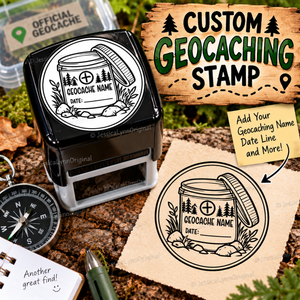 Custom Geocaching Rubber Stamp | Personalized Geocache Container Desig ...