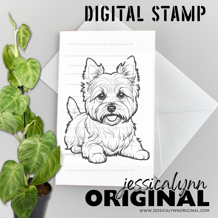 Instant Download - Cairn Terrier Dog Wizard of Oz Toto JessicaLynnOriginal Digital Stamp