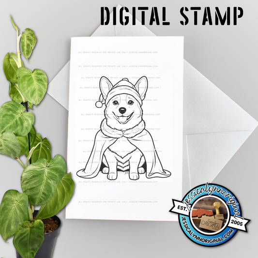 Instant Download - Corgi Pembroke Welsh Corgi Dog JessicaLynnOriginal Digital Stamp