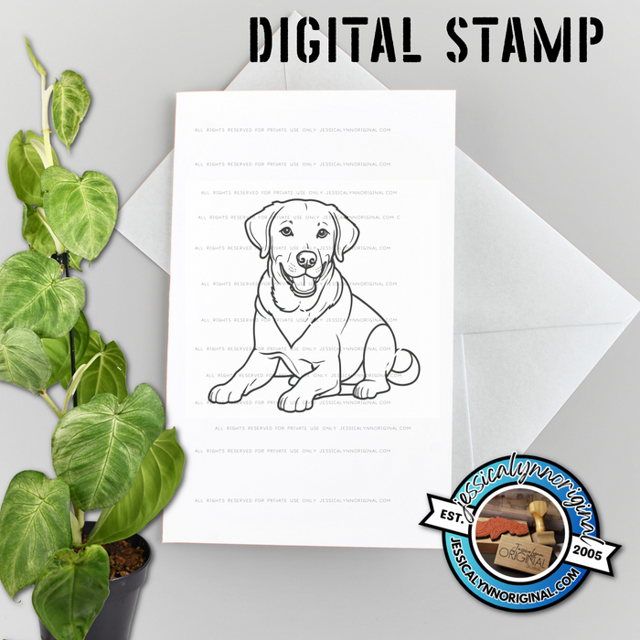 Instant Download - Lab Labrador Retriever Dog Digital JessicaLynnOriginal Digital Stamp