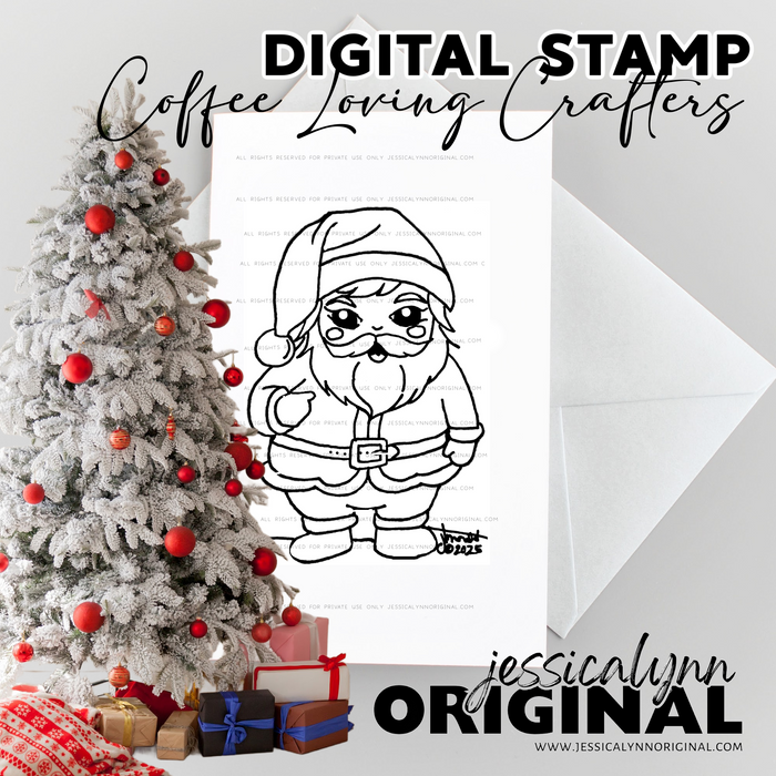 Santa Claus Christmas Festive Cheer to Your Holiday Crafting Digital Stamp
