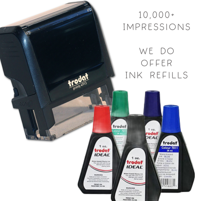 Custom Self Inking Signature Stamp for Card Backs | Handmade