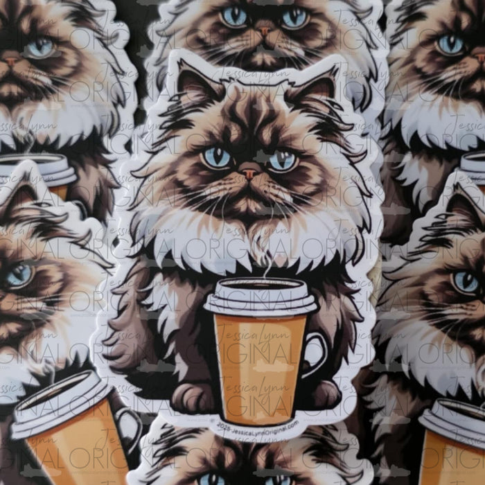 Himalayan Persian Siamese Cat Sticker Laminated Matte Finish Vinyl Sticker