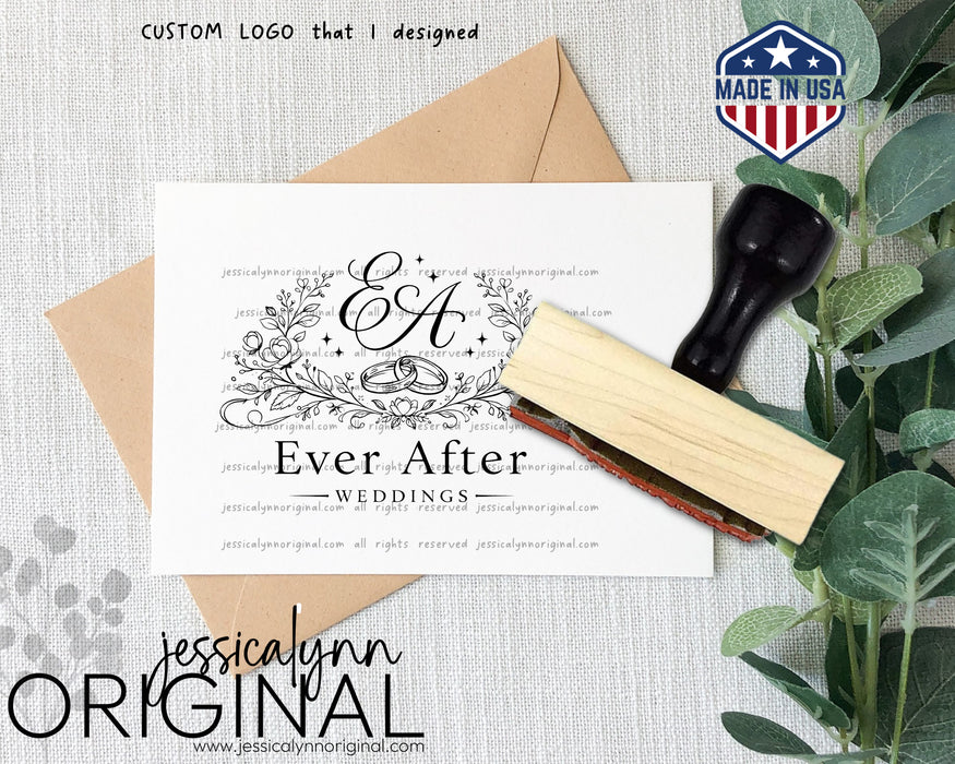 Custom Red Rubber Stamp with Handle – Use Your Logo, Upload Art, or Hand-Drawn Design