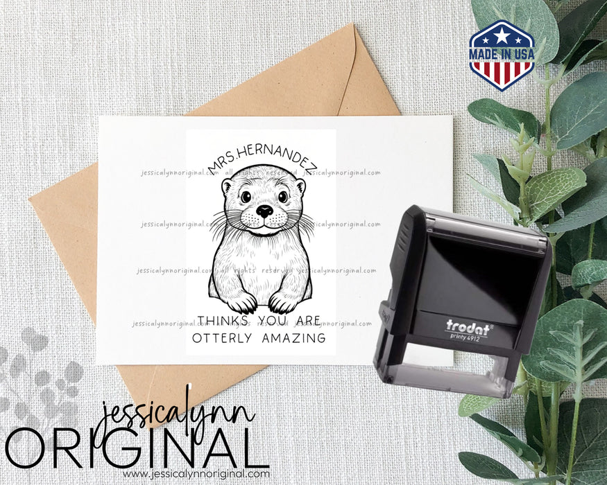 Customizable Teacher Self Inking Stamp - You're Otterly Amazing! Custom Teacher Stamp, Grading Stamp