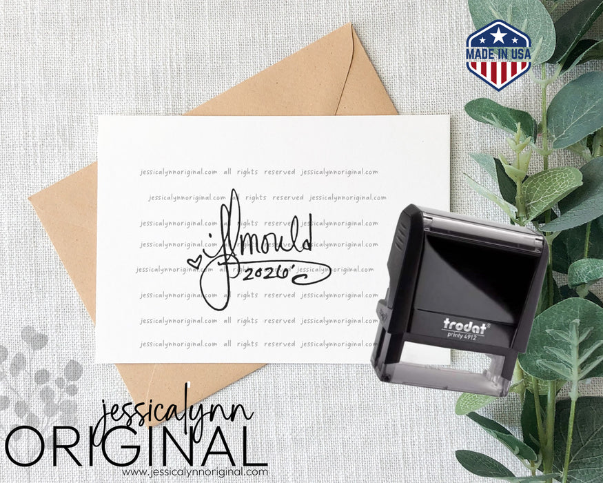 Custom Self Inking Signature Stamp for Card Backs | Handmade