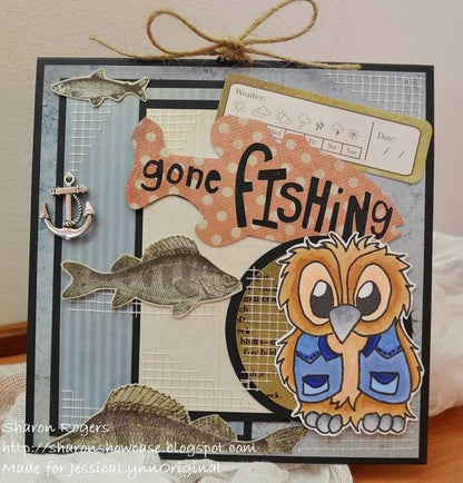 Fishing at Phantom Lake Fathers Day Dad 4x6 Photopolymer Stamp Set