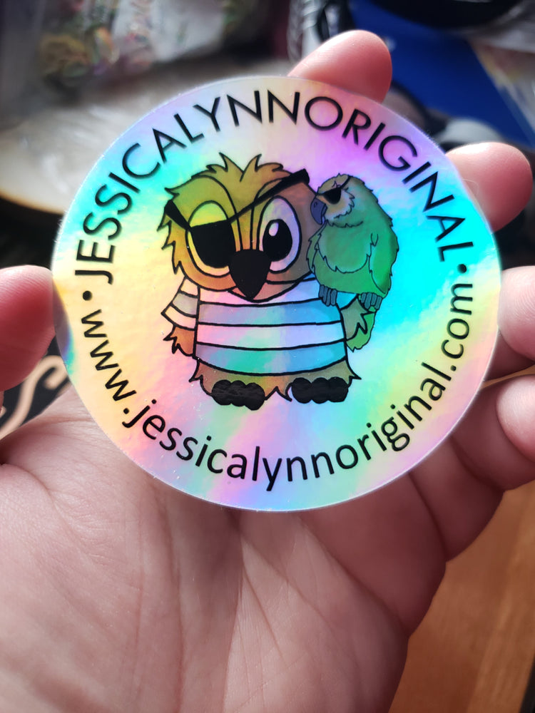 JessicaLynnOriginal Logo Holographic Sticker Laminated Matte Finish Vinyl Stickers
