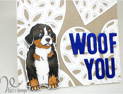 Bernese Mountain Dog ( Berner )  - 4x4 Photopolymer Stamp Set