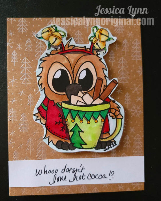 Instant Download - Jingle all the Way Coffee Lovers Blog Hop Fall 2022 Brentwood Owl Cocoa Digital Stamp Coffee