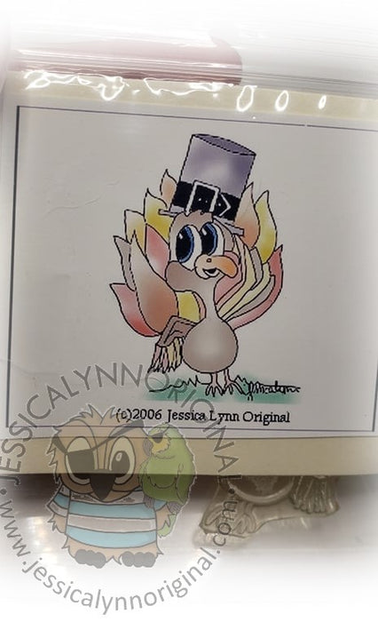Clearance: Happy Thanksgiving Turkey with Hat Clear Photopolymer Stamp Set