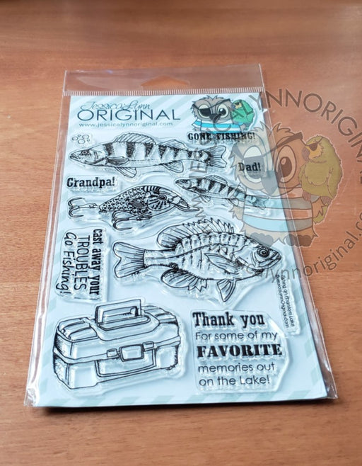 Fishing at Phantom Lake Fathers Day Dad 4x6 Photopolymer Stamp Set