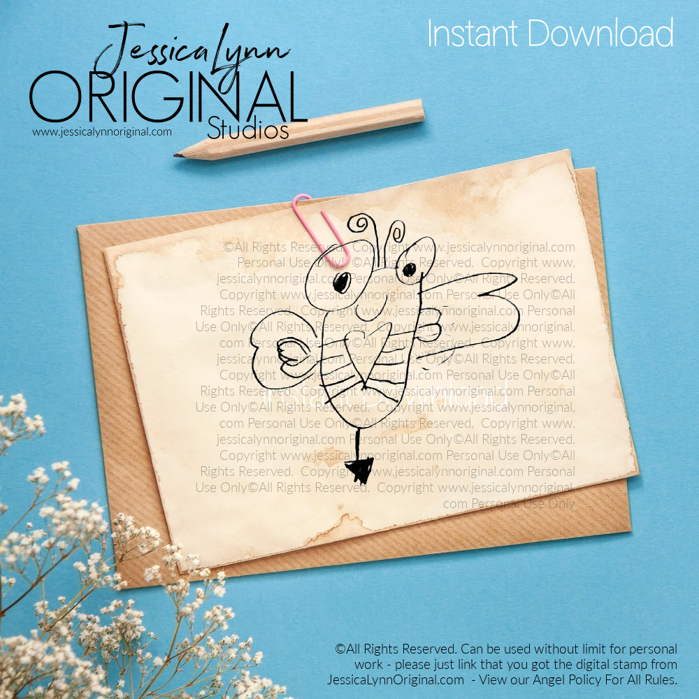 Instant Download - Flynne's Love Bug Spring Flower JessicaLynnOriginal Digital Stamp