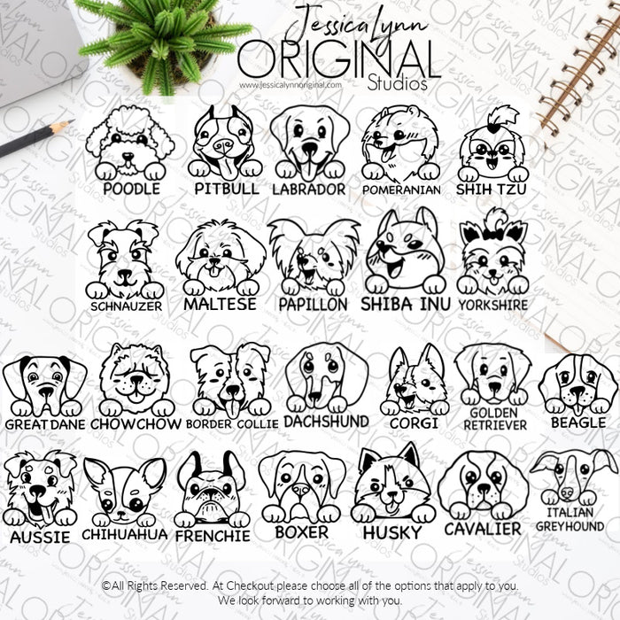 Custom Rubber Stamp Your Dog Breed  You Choose Style and Size