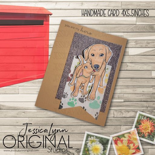 Handmade Card | Featuring Labrador Retriever Dog Mom and Puppy Happy Mother's Day
