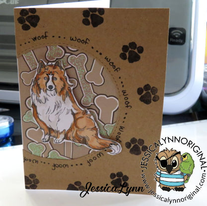 Shetland Sheepdog Lovin' Sheltie Puppy 4x4 Photopolymer Stamp Set